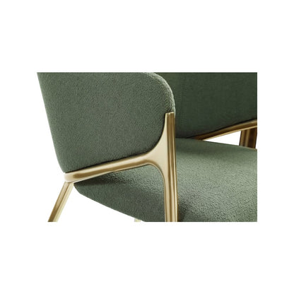 Nial Green Boucle Fabric Dining Chair, Set of 2