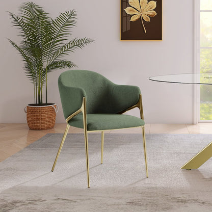 Nial Green Boucle Fabric Dining Chair, Set of 2
