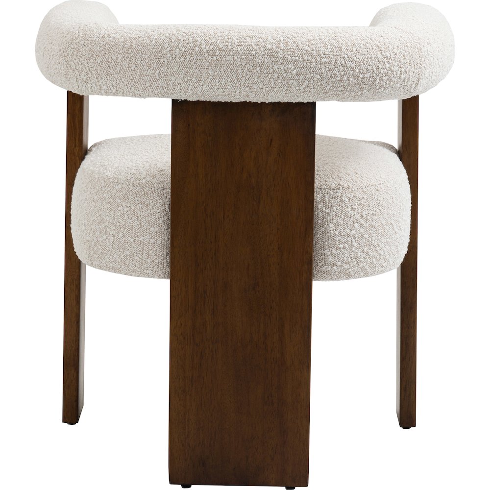 Barrel Cream Boucle Fabric Dining Chair