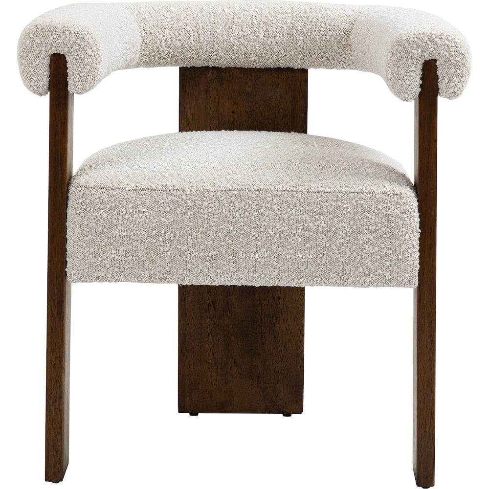 Barrel Cream Boucle Fabric Dining Chair