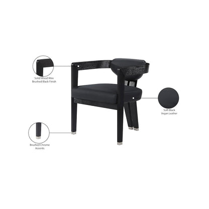 Carlyle Black Vegan Leather Dining Chair
