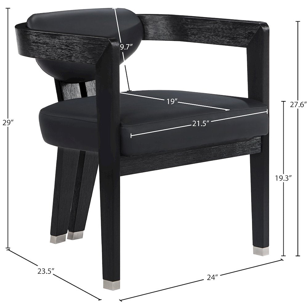Carlyle Black Vegan Leather Dining Chair