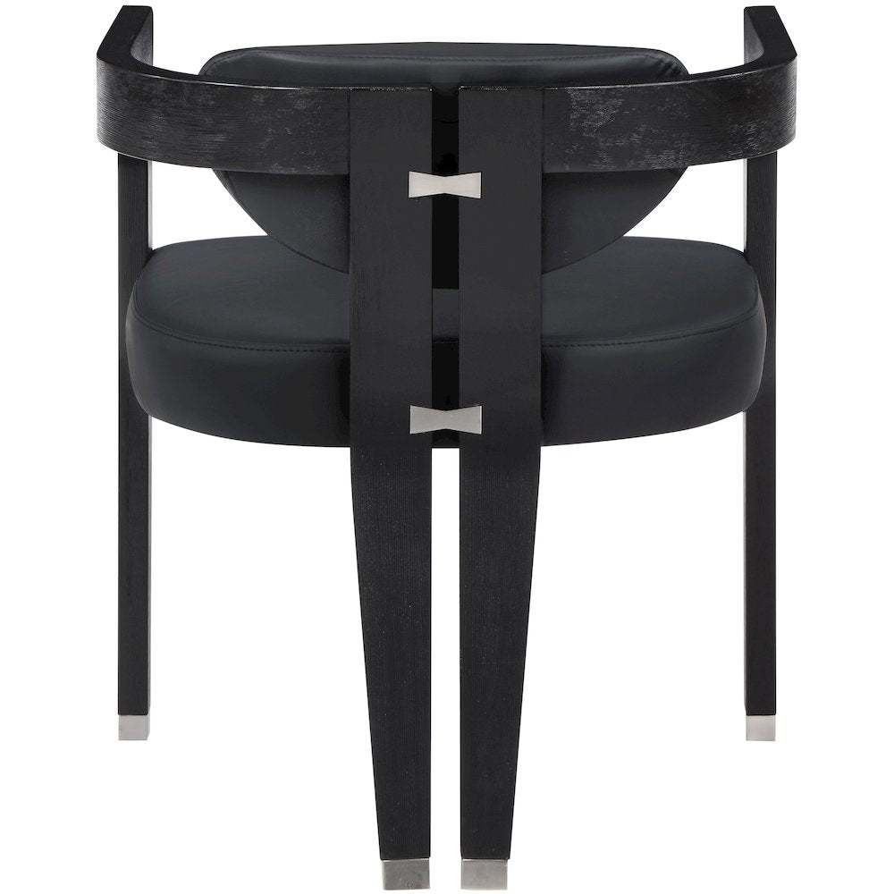 Carlyle Black Vegan Leather Dining Chair