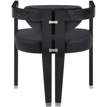 Carlyle Black Vegan Leather Dining Chair