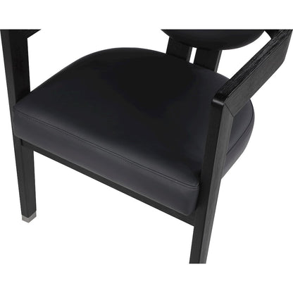 Carlyle Black Vegan Leather Dining Chair