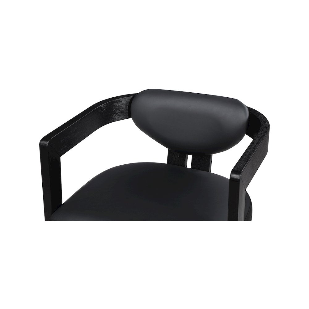 Carlyle Black Vegan Leather Dining Chair
