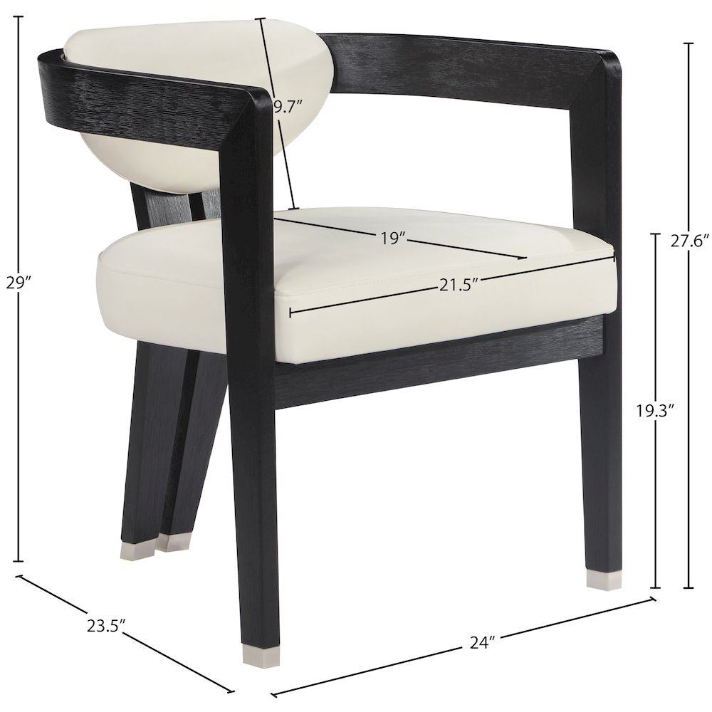 Carlyle Cream Vegan Leather Dining Chair