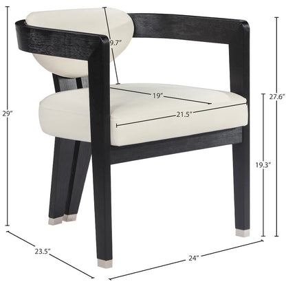 Carlyle Cream Vegan Leather Dining Chair