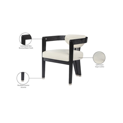 Carlyle Cream Vegan Leather Dining Chair