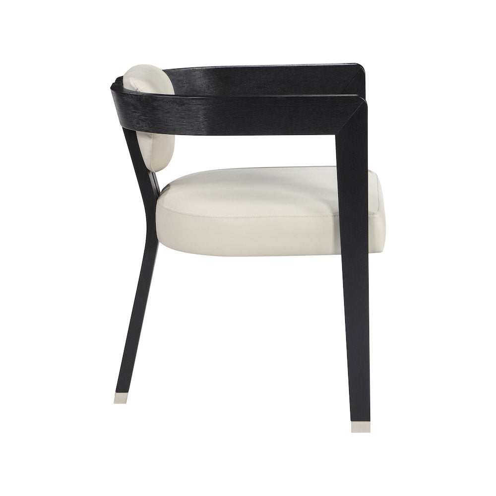 Carlyle Cream Vegan Leather Dining Chair