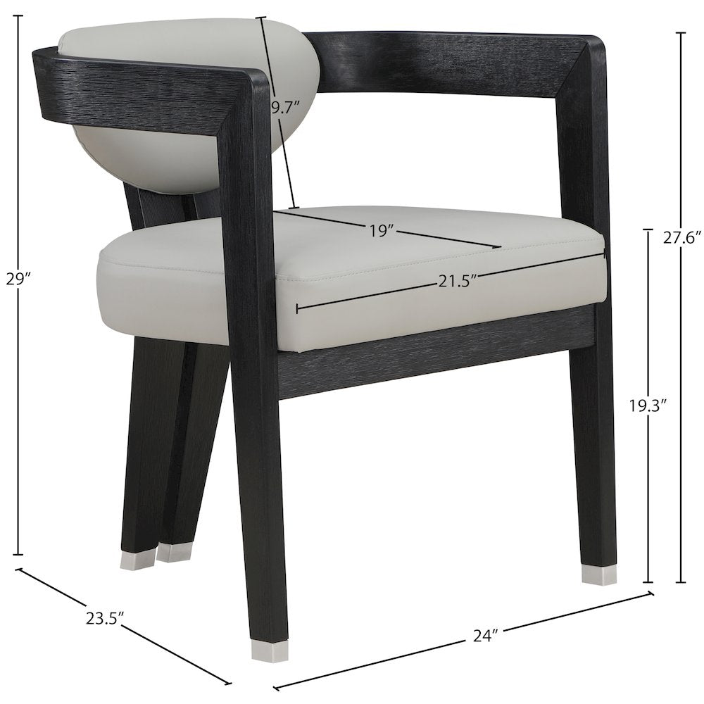 Carlyle Grey Vegan Leather Dining Chair
