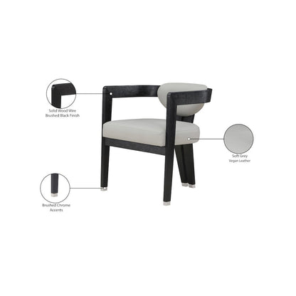 Carlyle Grey Vegan Leather Dining Chair
