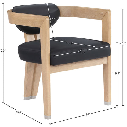 Carlyle Black Vegan Leather Dining Chair