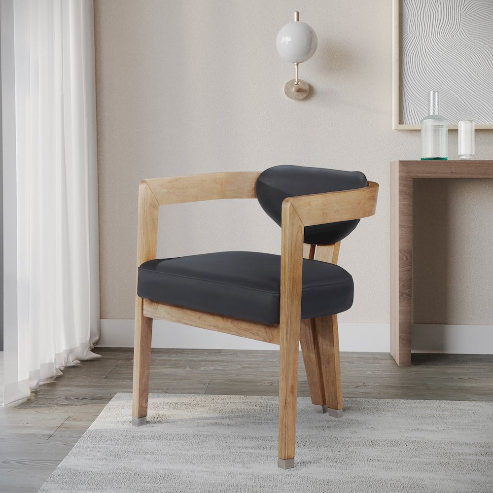 Carlyle Black Vegan Leather Dining Chair