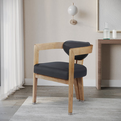 Carlyle Black Vegan Leather Dining Chair