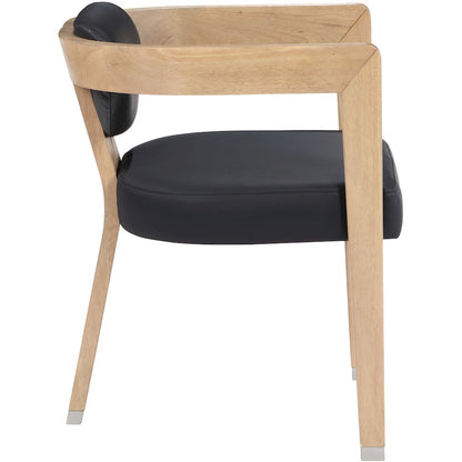 Carlyle Black Vegan Leather Dining Chair