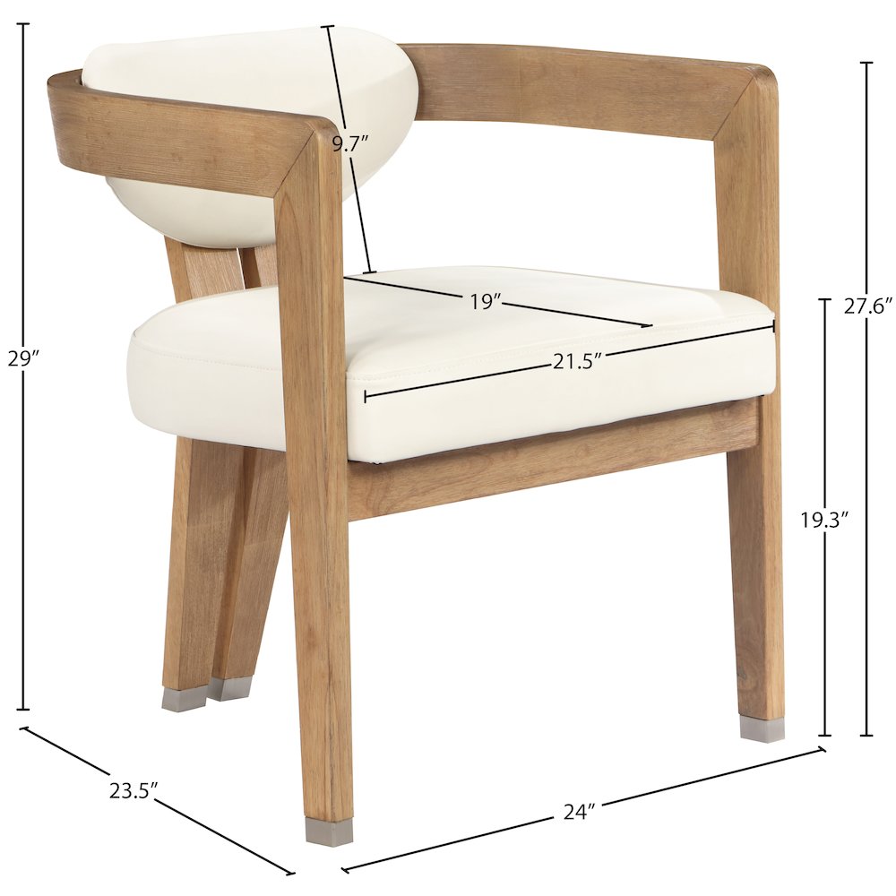 Carlyle Cream Vegan Leather Dining Chair