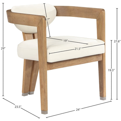 Carlyle Cream Vegan Leather Dining Chair