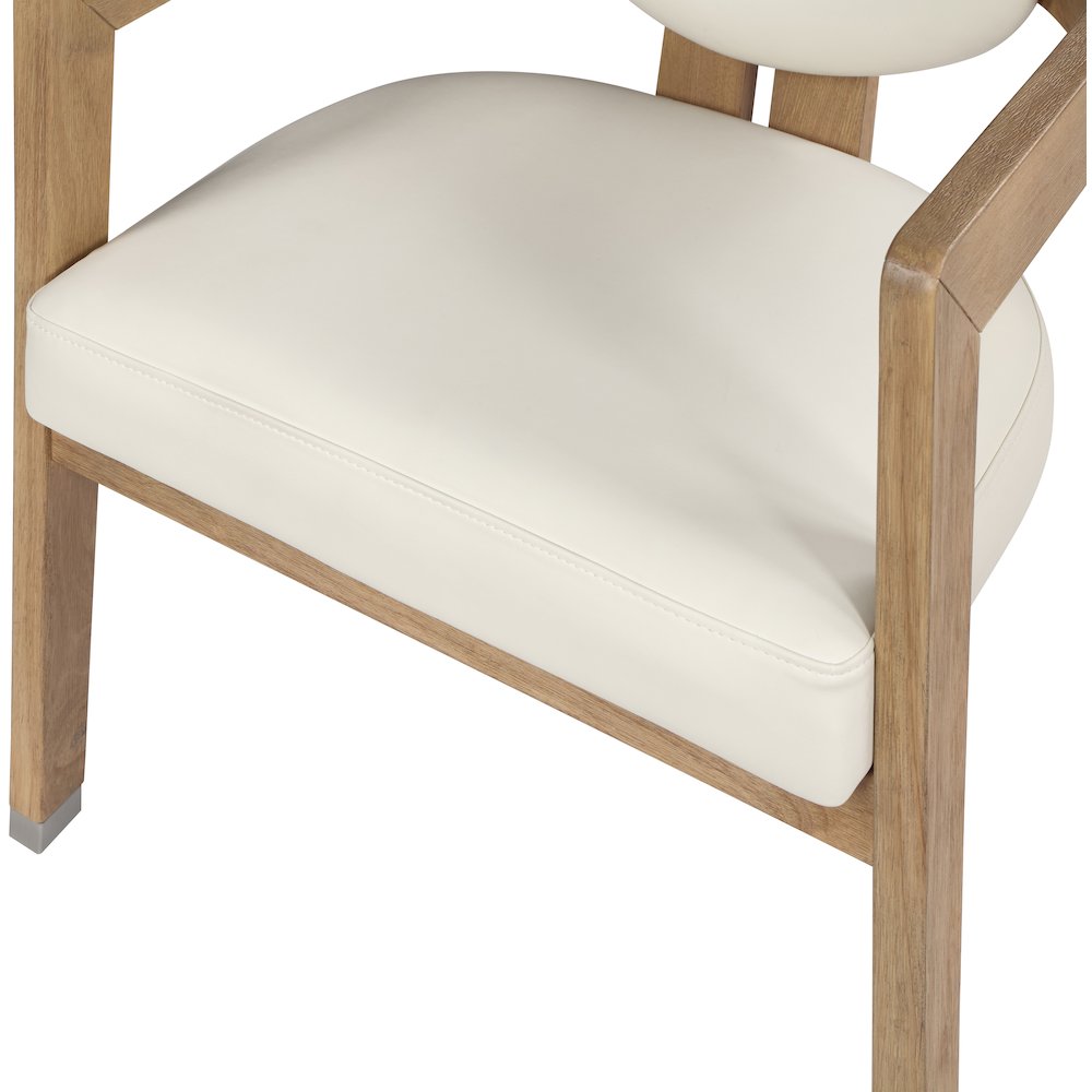 Carlyle Cream Vegan Leather Dining Chair