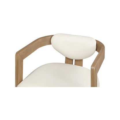 Carlyle Cream Vegan Leather Dining Chair