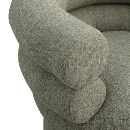 Valentina Green Linen Textured Fabric Accent Swivel Chair