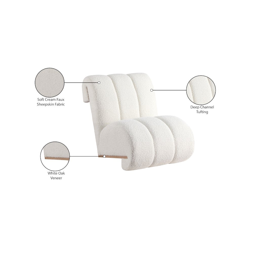 Swoon Cream Faux Sheepskin Accent Chair