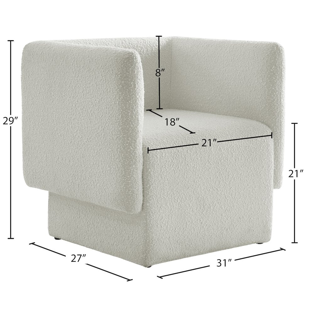 Vera Cream Boucle Fabric Accent Chair
