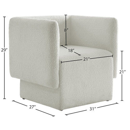 Vera Cream Boucle Fabric Accent Chair