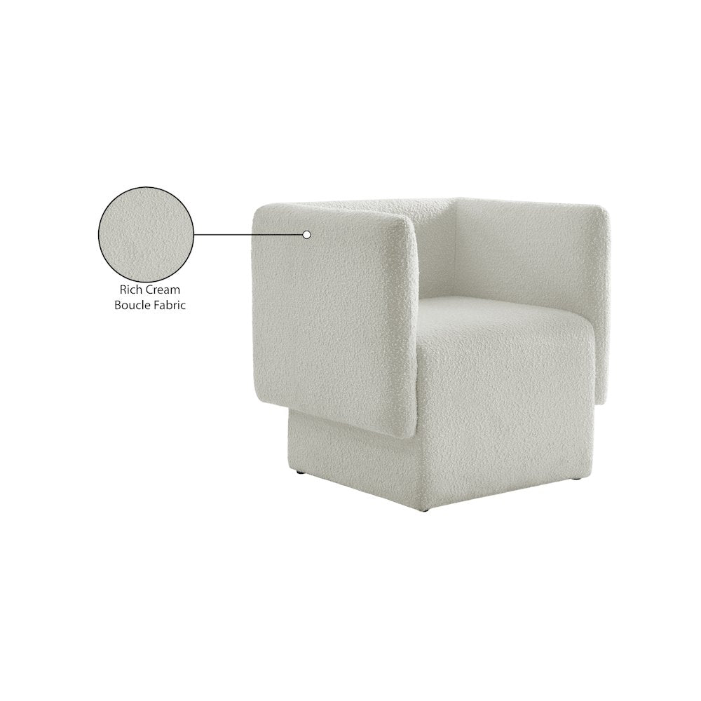 Vera Cream Boucle Fabric Accent Chair