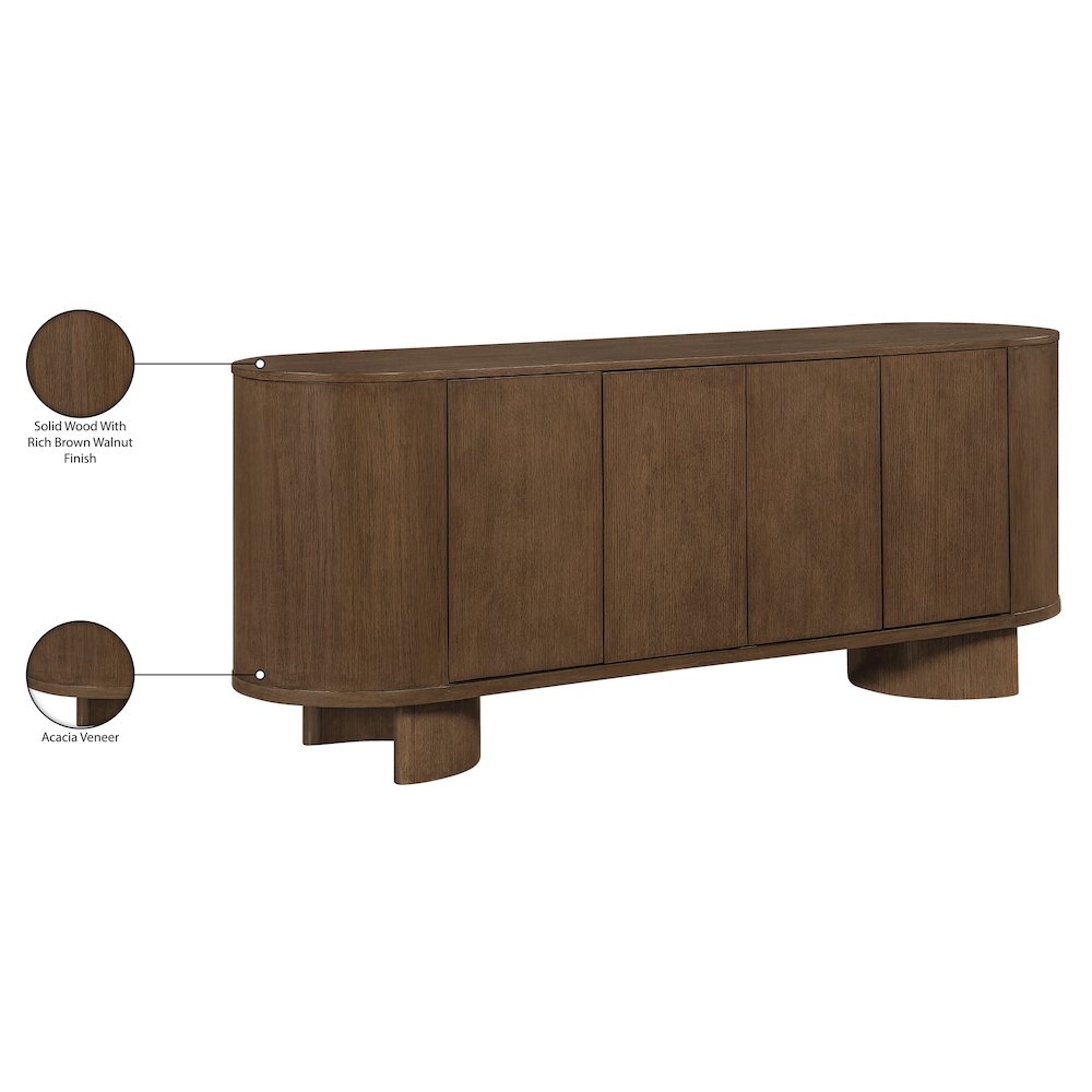 Caldra Brown Oak Veneer And Solid Wood Sideboard/Buffet