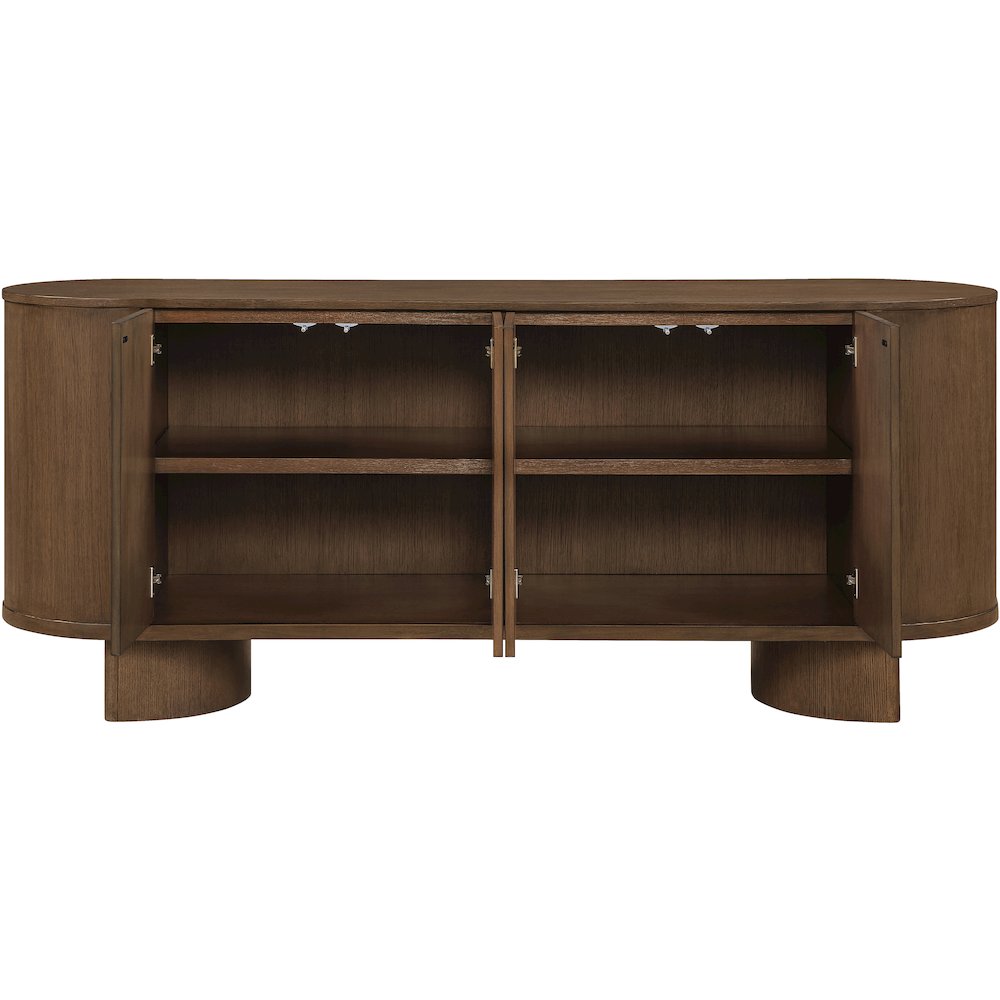 Caldra Brown Oak Veneer And Solid Wood Sideboard/Buffet