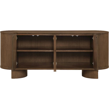 Caldra Brown Oak Veneer And Solid Wood Sideboard/Buffet