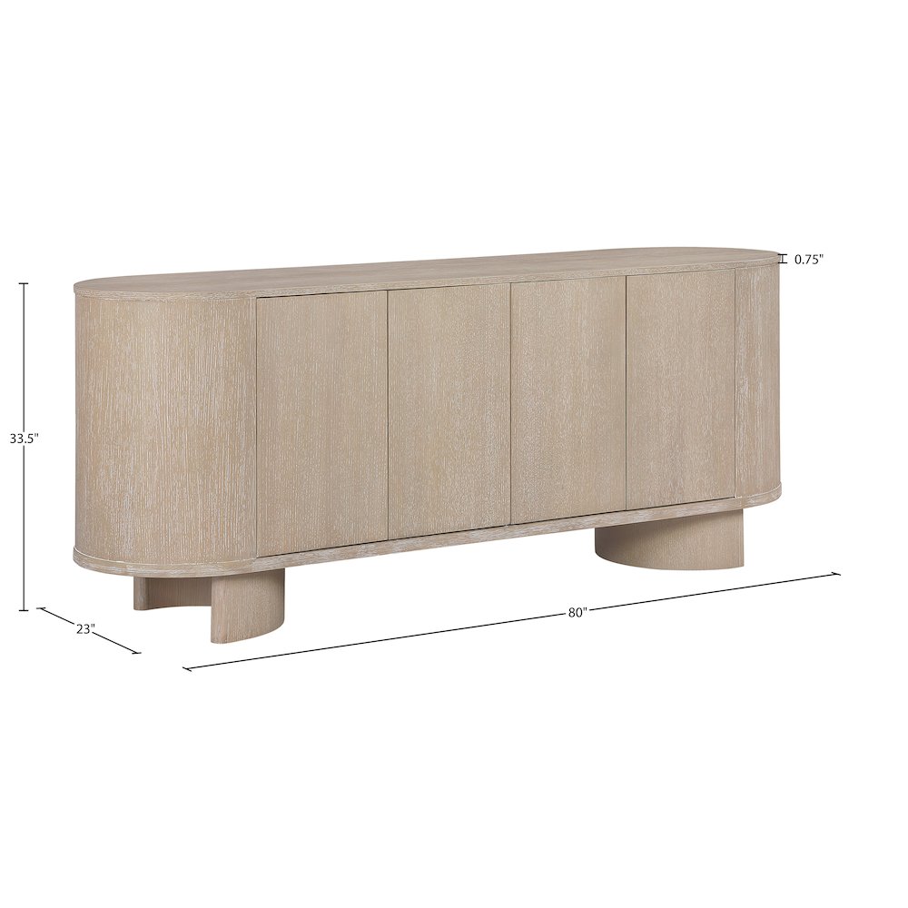Caldra Natural Oak Veneer And Solid Wood Sideboard/Buffet