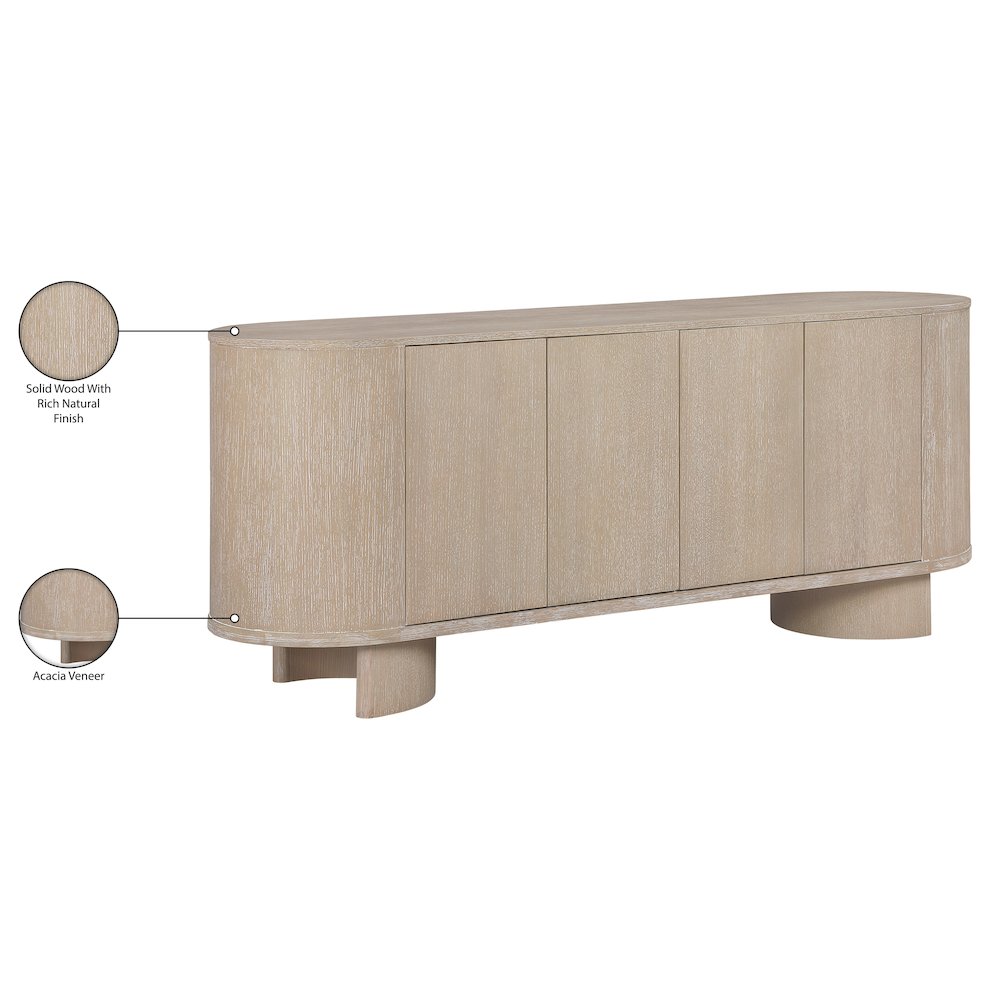 Caldra Natural Oak Veneer And Solid Wood Sideboard/Buffet