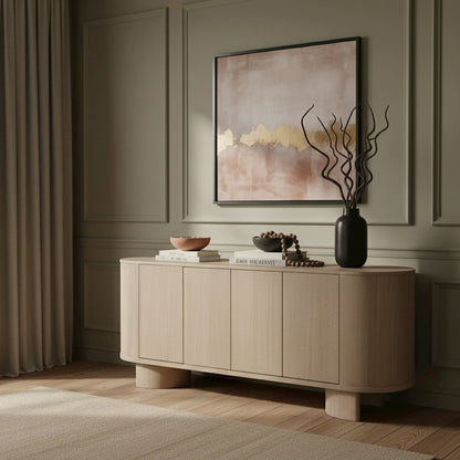 Caldra Natural Oak Veneer And Solid Wood Sideboard/Buffet