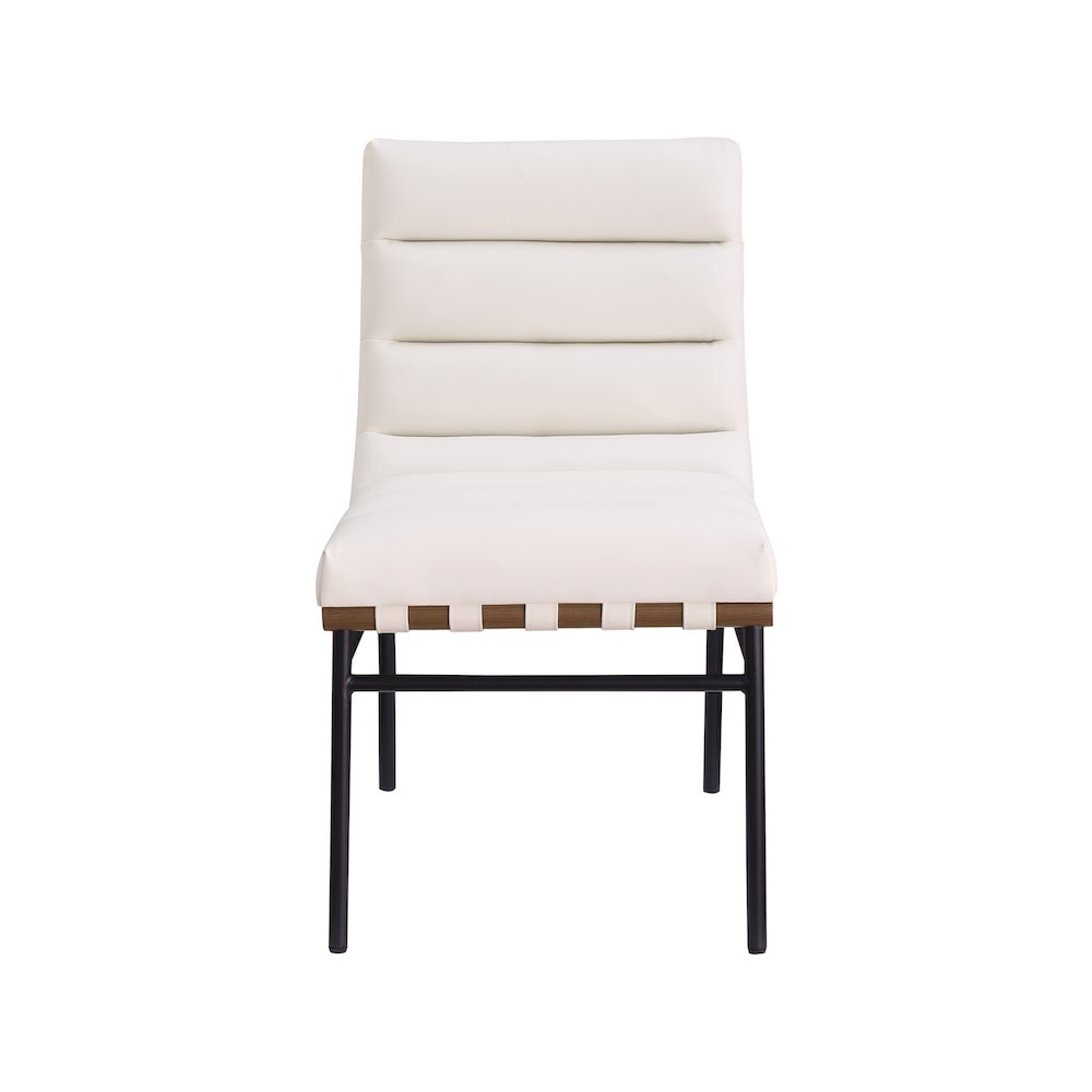 Burke Cream Vegan Leather Dining Chair, Set of 2