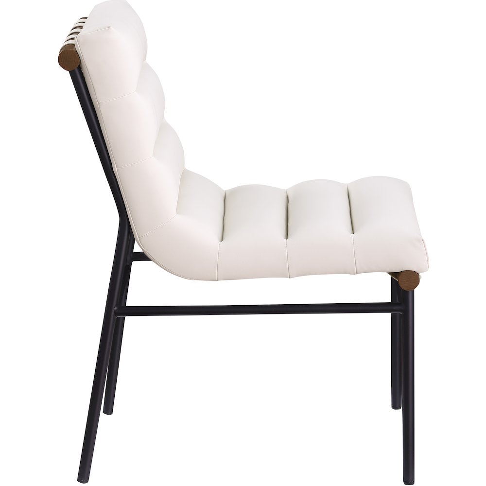 Burke Cream Vegan Leather Dining Chair, Set of 2