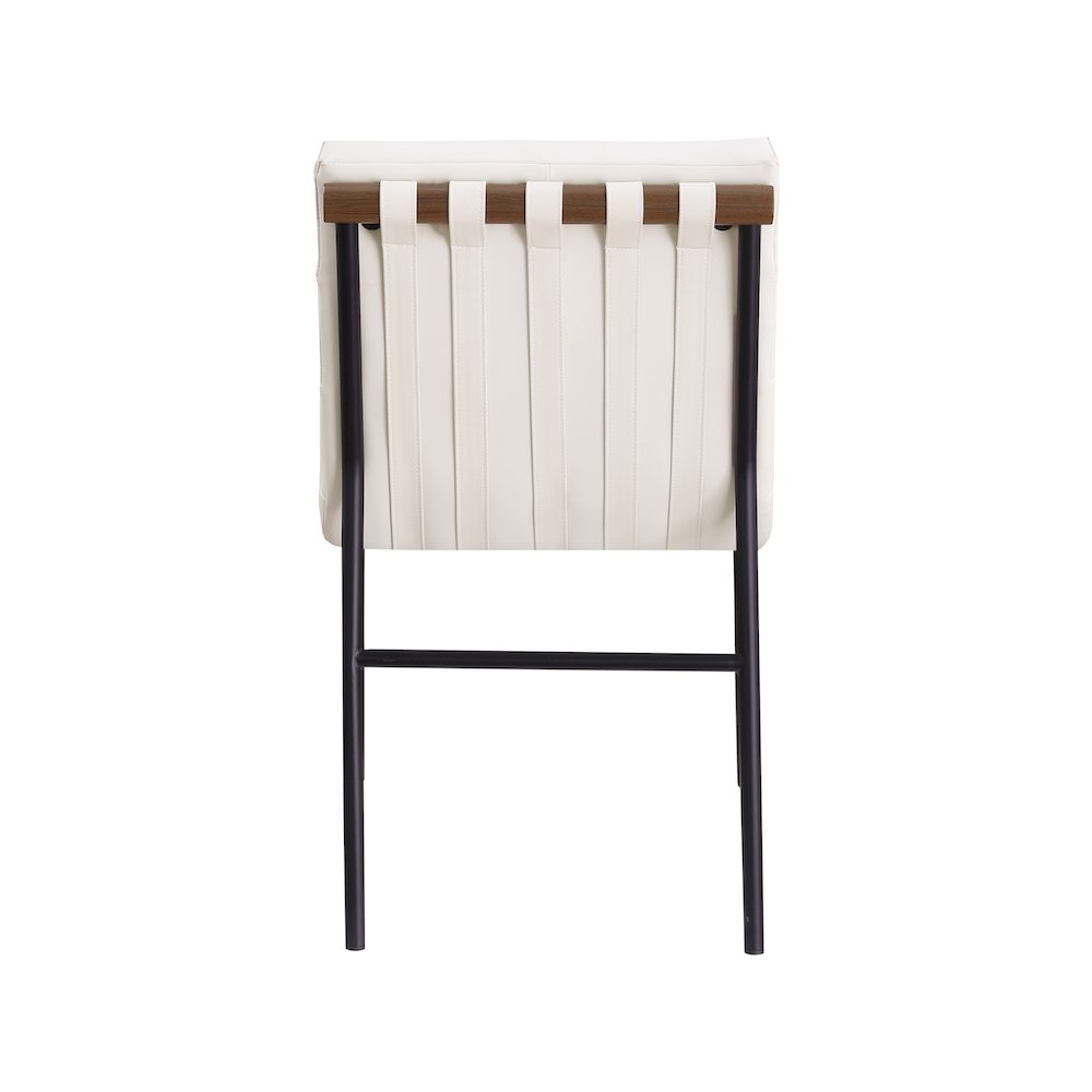 Burke Cream Vegan Leather Dining Chair, Set of 2