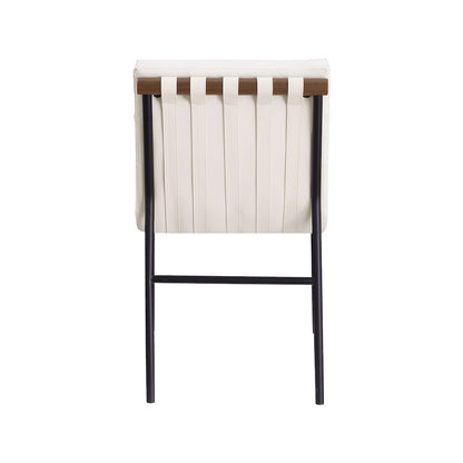 Burke Cream Vegan Leather Dining Chair, Set of 2