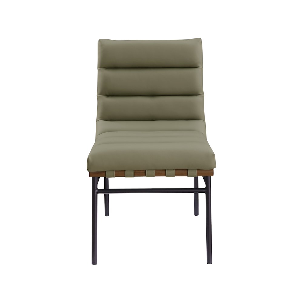 Burke Olive Vegan Leather Dining Chair, Set of 2