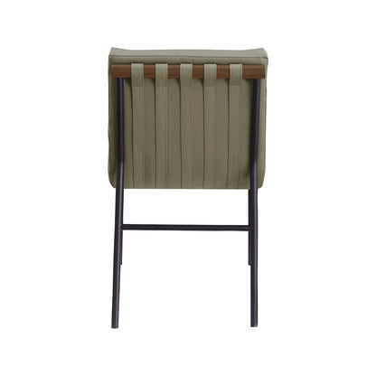 Burke Olive Vegan Leather Dining Chair, Set of 2