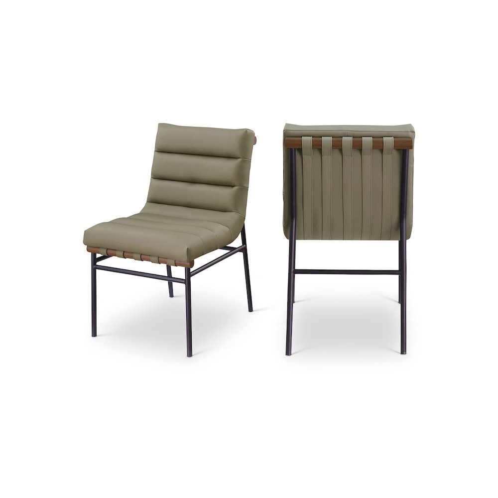 Burke Olive Vegan Leather Dining Chair, Set of 2
