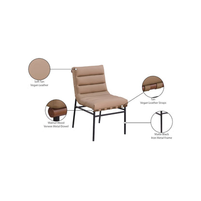 Burke Tan Vegan Leather Dining Chair, Set of 2