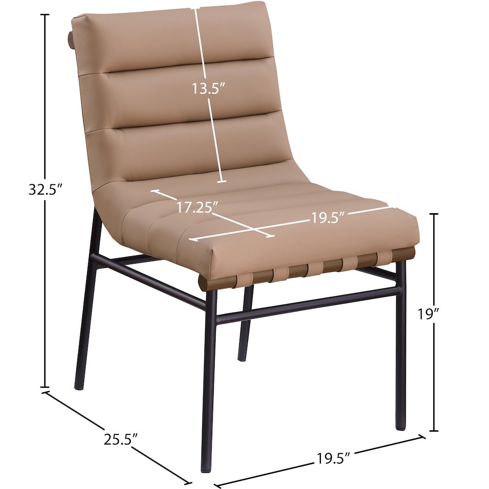 Burke Tan Vegan Leather Dining Chair, Set of 2
