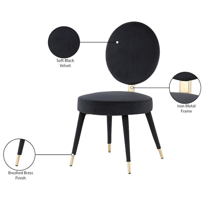 Brandy Black Velvet Dining Chair, Set of 2