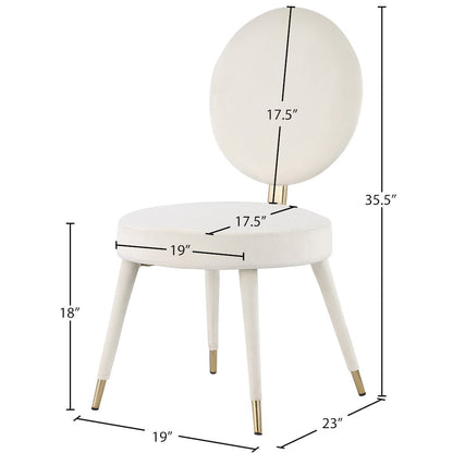 Brandy Cream Velvet Dining Chair, Set of 2