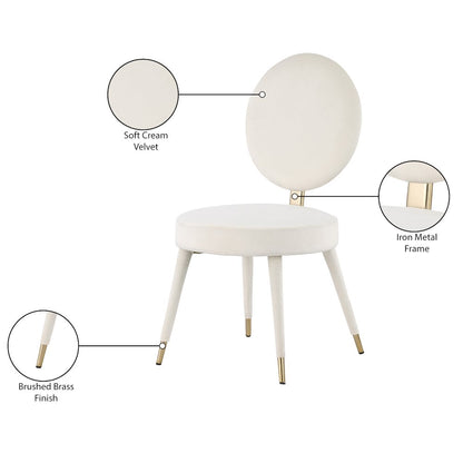 Brandy Cream Velvet Dining Chair, Set of 2