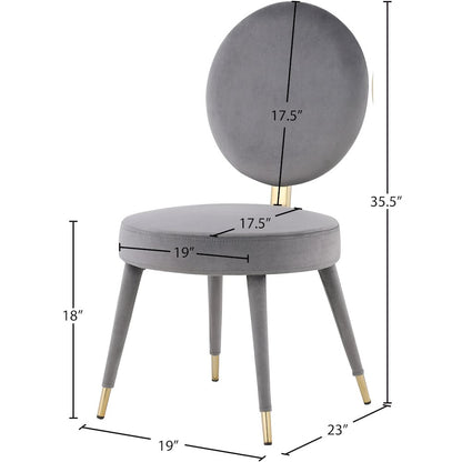 Brandy Grey Velvet Dining Chair, Set of 2