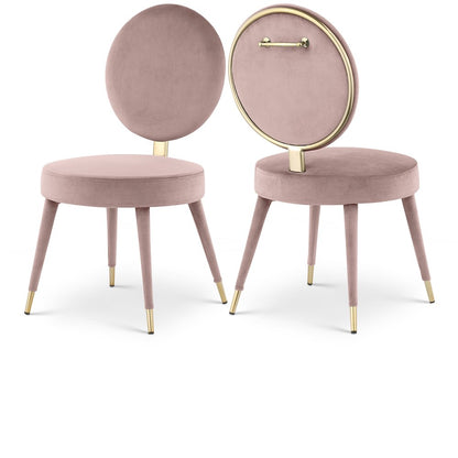 Brandy Pink Velvet Dining Chair, Set of 2