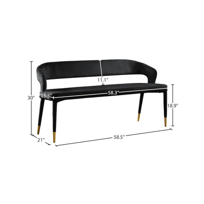 Destiny Black Velvet Bench